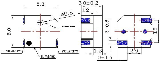 3V 5V 75dB 5030 Cell Phone Mini SMD Buzzer SMT Magnetic Buzzer 