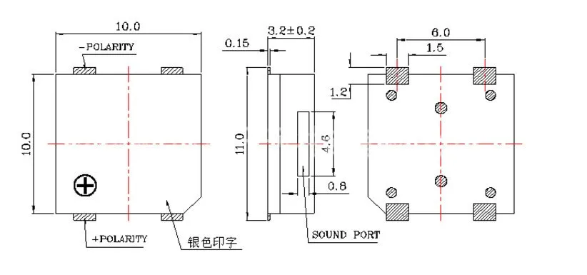 3.6V 90dB SMD Transducer SMT Magnetic Passive Buzzer 