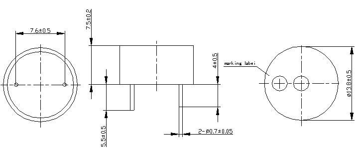 dimension of piezo buzzer